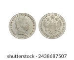 Old silver coin 20 Kreuzer Austrian Empire, 1841