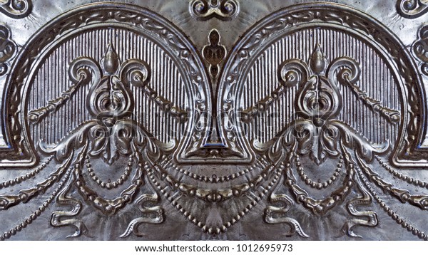 Old Silver Colored Tin Ceiling Tiles Stock Photo Edit Now 1012695973