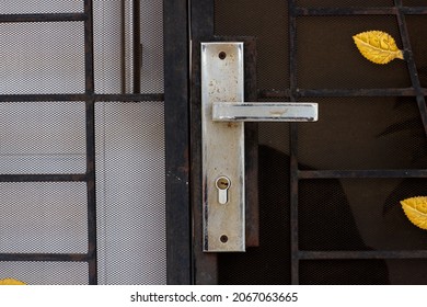 Old Silver Doorknob Made Of Iron