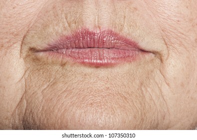 old skin with lips