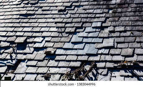 Old Slate Roof In The Sun.