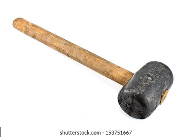 Old Sledge Hammer Isolated In White Background