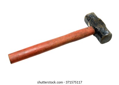 Old Sledge Hammer Isolated In White Background