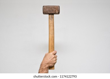 Old Sledgehammer Mans Hand White Background Stock Photo 1174122793 ...