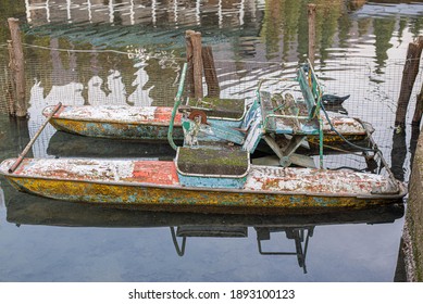 
Old Small Catamaran On The Lake