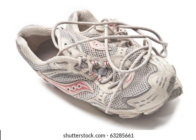 Old Sneakers On White Background