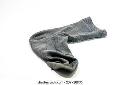 A Old Sock Isolated On White
