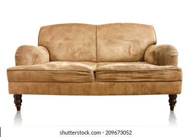 Old Sofa On White Background