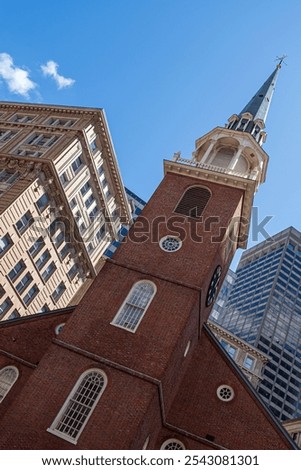 Similar – Image, Stock Photo Old meets new Church spire