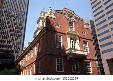 Old South Meeting House, The Site Of March 5, 1770 Boston Massacre At Freedom Trail In Boston, MA