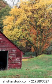 Old Southern Red Barn Fall Colors