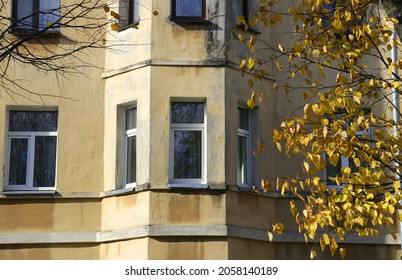 An Old Soviet Apartment Building In A Small Town