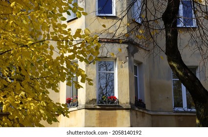 An Old Soviet Apartment Building In A Small Town