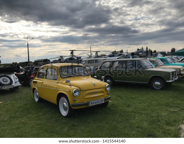 Old Soviet cars at the exhibition. Kiev. Ukraine.\
May 9, 2019