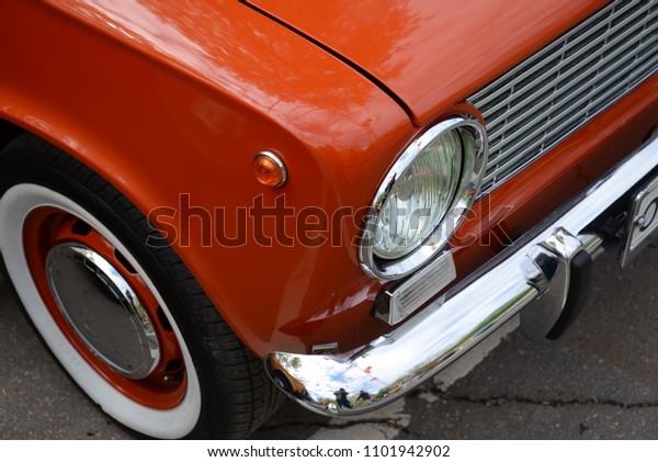 Old soviet russian car\
headlights