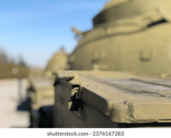 old Soviet tanks on display