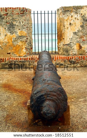 Old spanish cannon from san juan puerto rico