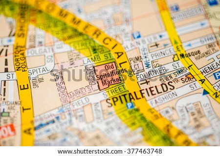 Old Spitalfields Market. London, UK map. Stock photo © 