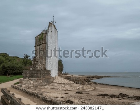 Old St Helens Church Tower on the Foreshore at the Duver Bembridge Isle of wight Hampshire England