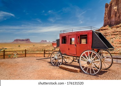 An Old Stagecoach And Blue Sky