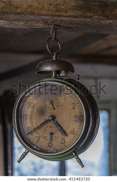 Old Stained Alarm Clock Hanging Hooked Stock Photo Edit Now