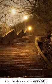 Old Staircase In The Night