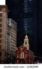 The Old State House Is One Of The Most Historic Sites In The City Of Boston. Site Of The Boston Massacre.