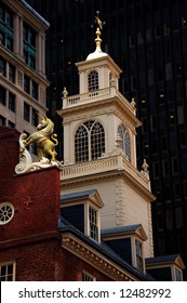 The Old State House Is One Of The Most Historic Sites In The City Of Boston. Site Of The Boston Massacre.