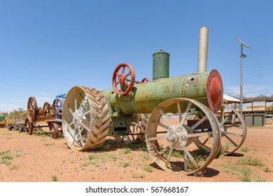 An old steam engine at the Oodnadatta Museum, South Australia.