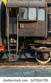 Old Steam Engine Train And Parts Close-up