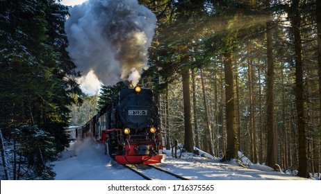 old steam locomotive in the ice - Shutterstock ID 1716375565