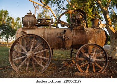  Old Steam Tractor In Park