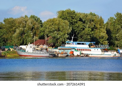 Old Steamboat Near Harbor Pier, Kiev, Ukraine