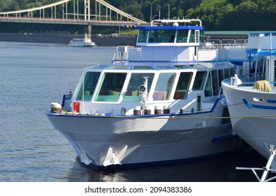 Old Steamboat Near Harbor Pier, Kiev, Ukraine