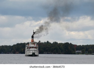 Old Steamship On An Autumn Cruise