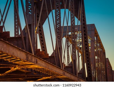 An Old Steel Train Bridge In Tempe, Arizona Reflects The Colors Of The Environment In These Images Of A Photographer's Perspective Looking Up At The Decorative Metal