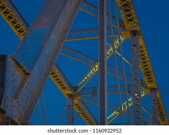 An Old Steel Train Bridge In Tempe, Arizona Reflects The Colors Of The Environment In These Images Of A Photographer's Perspective Looking Up At The Decorative Metal