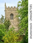 Old stone church tower example
