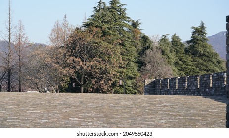 The Old Stone City Wall Landscape View Located In Nanjing City Of The China