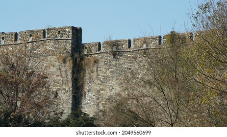 The Old Stone City Wall Landscape View Located In Nanjing City Of The China