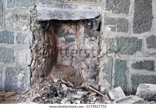 Old Stone Fireplace Stock Photo Edit Now 1179827731