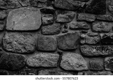 Old Stone Wall Of An Ancient Romanian Monastery, Real History, Perfect For Backgrounds.