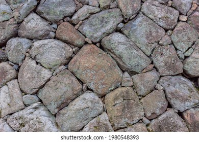 Old Stone Wall In Japanese Castle
