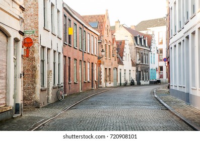 The Old Street In Bruges, Belgium