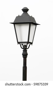 An Old Street Lamp Isolated On A White Background