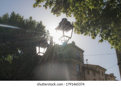 Old Street Lantern In Uzès, France