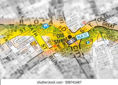 Old Street. London, UK Map.