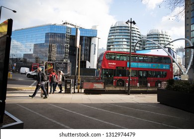 Old Street, London, UK, Thursday 7th February 2019, People And Vehicles Passing Through Old Street Roundabout, Urban Area In London Near Tech City