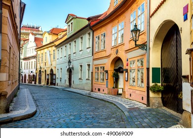 Old Street in Prague at the morning, downtown, Czech Republic, European travel