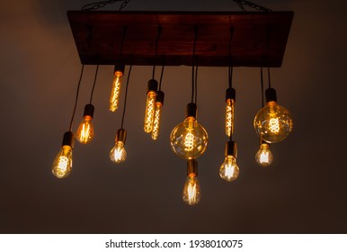 Old Style Bulb Light Hanging From Ceiling, Vintage Indoor Lamps